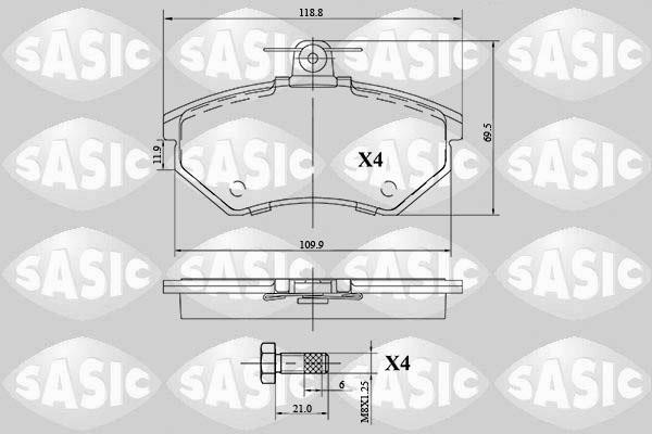 Sasic 6216101 Brake Pad Set, disc brake 6216101
