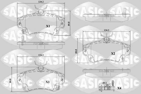 Sasic 6216115 Brake Pad Set, disc brake 6216115