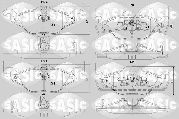 Sasic 6216120 Brake Pad Set, disc brake 6216120