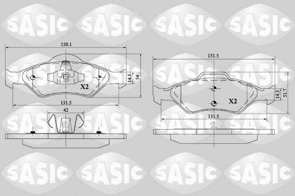 Sasic 6216121 Brake Pad Set, disc brake 6216121
