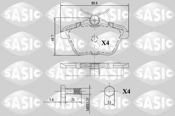 Sasic 6216128 Brake Pad Set, disc brake 6216128
