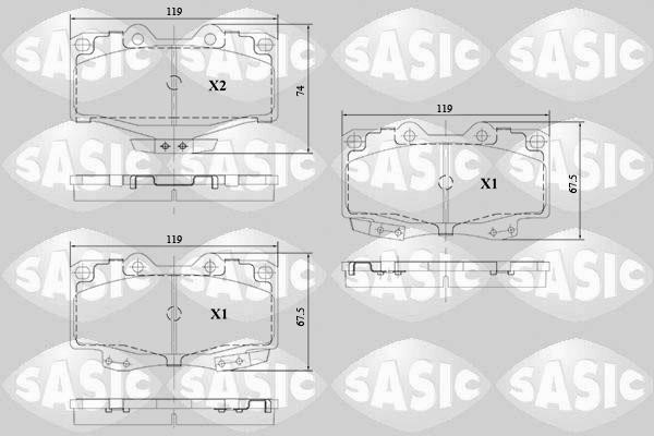 Sasic 6216129 Brake Pad Set, disc brake 6216129