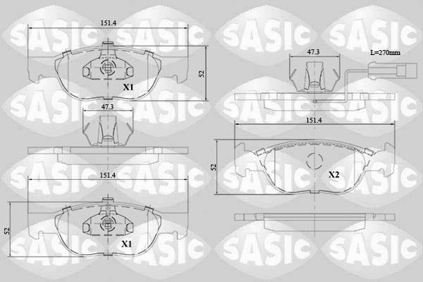 Sasic 6216134 Brake Pad Set, disc brake 6216134