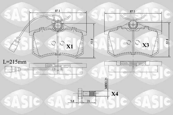 Sasic 6216140 Brake Pad Set, disc brake 6216140