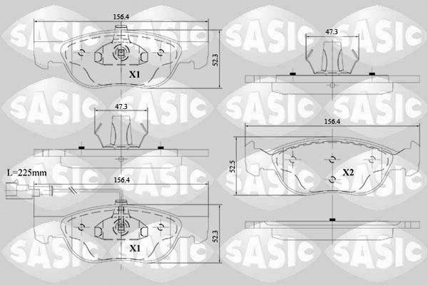 Sasic 6216150 Brake Pad Set, disc brake 6216150