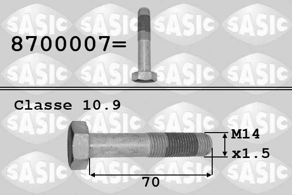 Sasic 8700007 Crankshaft pulley pulley fastening bolt 8700007
