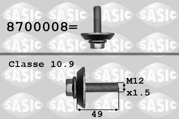 Sasic 8700008 Crankshaft pulley pulley fastening bolt 8700008