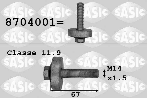Sasic 8704001 Crankshaft pulley pulley fastening bolt 8704001