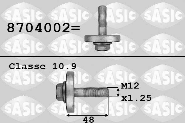 Sasic 8704002 Crankshaft pulley pulley fastening bolt 8704002