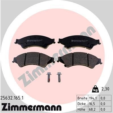 Otto Zimmermann 25632.165.1 Brake Pad Set, disc brake 256321651