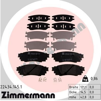 Otto Zimmermann 22434.145.1 Brake Pad Set, disc brake 224341451