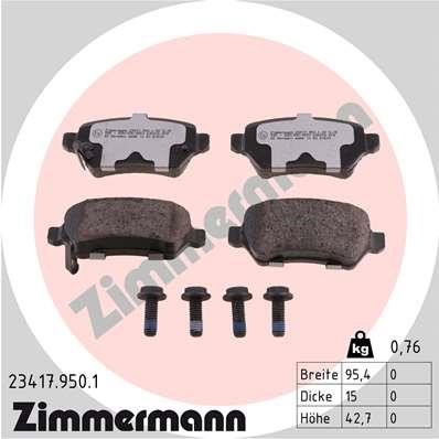 Otto Zimmermann 23417.950.1 Brake Pad Set, disc brake 234179501