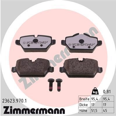Otto Zimmermann 23623.970.1 Brake Pad Set, disc brake 236239701