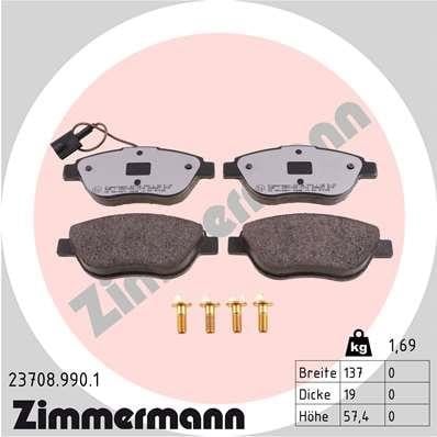 Otto Zimmermann 23708.990.1 Brake Pad Set, disc brake 237089901