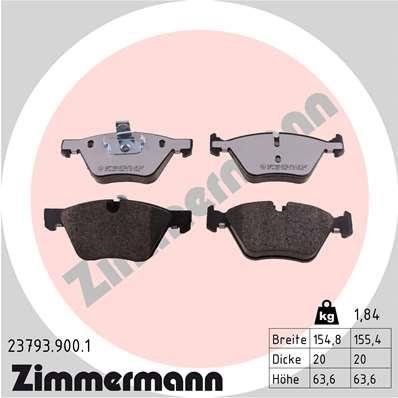 Otto Zimmermann 23793.900.1 Brake Pad Set, disc brake 237939001