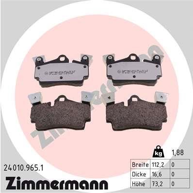 Otto Zimmermann 24010.965.1 Brake Pad Set, disc brake 240109651