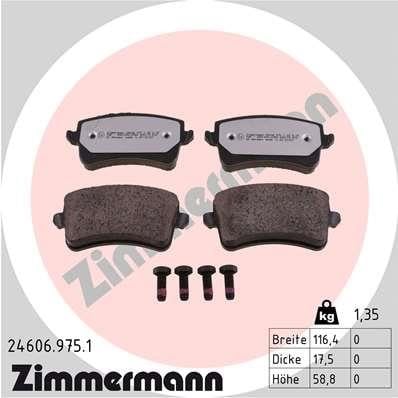 Otto Zimmermann 24606.975.1 Brake Pad Set, disc brake 246069751