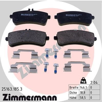 Otto Zimmermann 25163.185.3 Brake Pad Set, disc brake 251631853