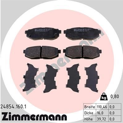 Otto Zimmermann 24854.160.1 Brake Pad Set, disc brake 248541601