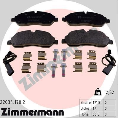 Otto Zimmermann 22034.170.2 Front disc brake pads, set 220341702