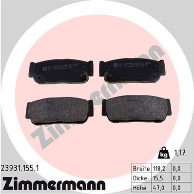 Otto Zimmermann 23931.155.1 Brake Pad Set, disc brake 239311551