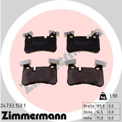 Otto Zimmermann 24733.150.1 Brake Pad Set, disc brake 247331501