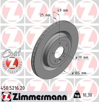 Rear vented brake disc Otto Zimmermann 450.5216.20