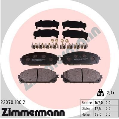 Otto Zimmermann 22070.180.2 Brake Pad Set, disc brake 220701802