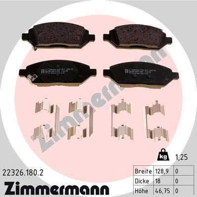 Otto Zimmermann 22326.180.2 Brake Pad Set, disc brake 223261802