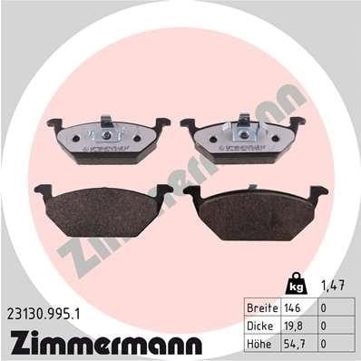 Otto Zimmermann 23130.995.1 Brake Pad Set, disc brake 231309951