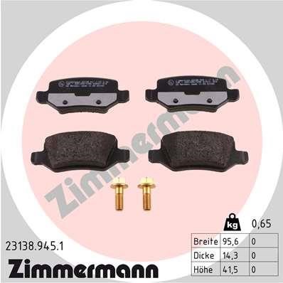 Otto Zimmermann 23138.945.1 Brake Pad Set, disc brake 231389451