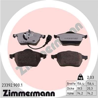 Otto Zimmermann 23392.900.1 Brake Pad Set, disc brake 233929001