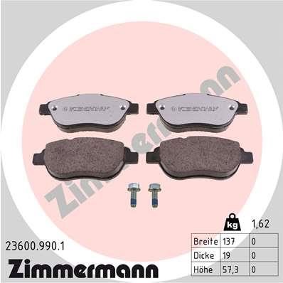 Otto Zimmermann 23600.990.1 Brake Pad Set, disc brake 236009901