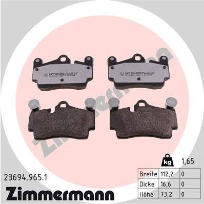 Otto Zimmermann 23694.965.1 Brake Pad Set, disc brake 236949651