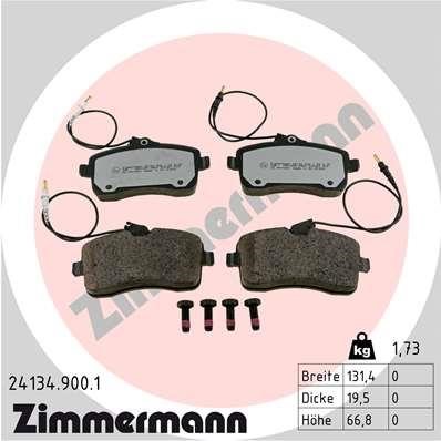 Otto Zimmermann 24134.900.1 Brake Pad Set, disc brake 241349001