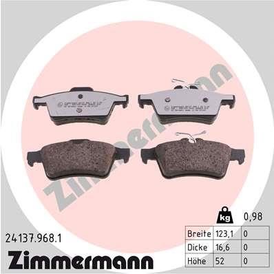 Otto Zimmermann 24137.968.1 Brake Pad Set, disc brake 241379681