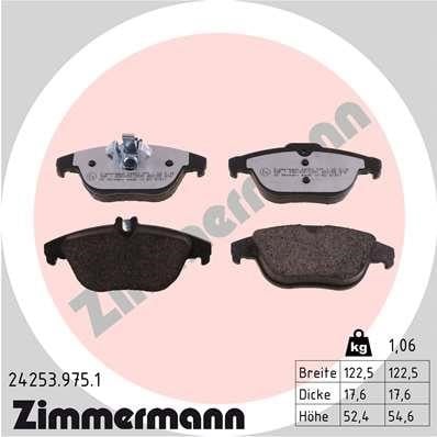 Otto Zimmermann 24253.975.1 Brake Pad Set, disc brake 242539751