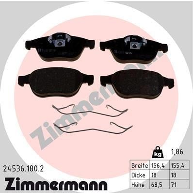 Otto Zimmermann 24536.180.2 Brake Pad Set, disc brake 245361802
