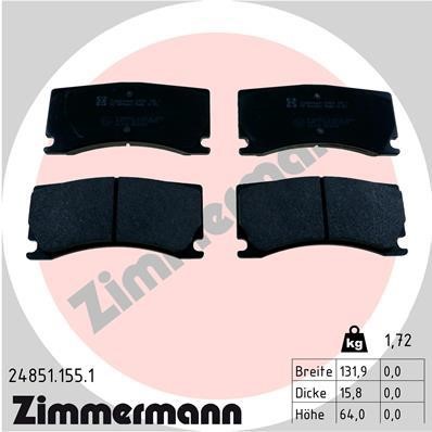 Otto Zimmermann 24851.155.1 Brake Pad Set, disc brake 248511551