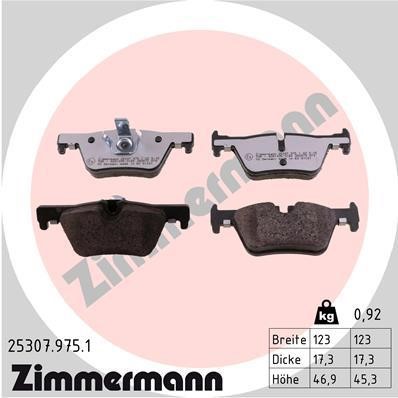 Otto Zimmermann 25307.975.1 Brake Pad Set, disc brake 253079751