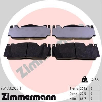 Otto Zimmermann 25133.205.1 Brake Pad Set, disc brake 251332051