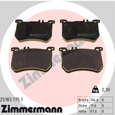 Otto Zimmermann 25183.175.1 Brake pad set 251831751 251831751 Otto Zimmermann Brake pad set