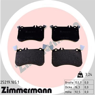 Otto Zimmermann 25219.165.1 Brake Pad Set, disc brake 252191651
