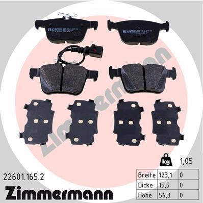 Otto Zimmermann 22601.165.2 Brake Pad Set, disc brake 226011652
