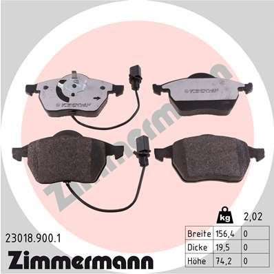 Otto Zimmermann 23018.900.1 Brake Pad Set, disc brake 230189001