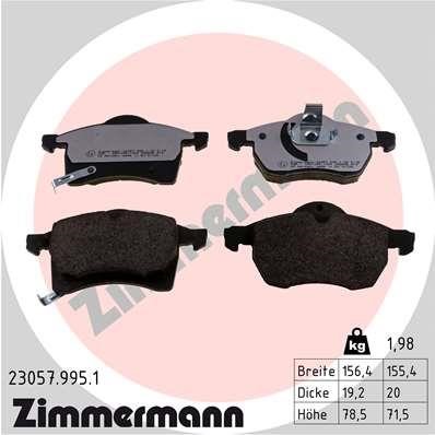 Otto Zimmermann 23057.995.1 Brake Pad Set, disc brake 230579951