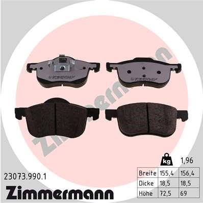 Otto Zimmermann 23073.990.1 Brake Pad Set, disc brake 230739901