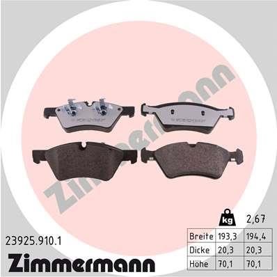 Otto Zimmermann 23925.910.1 Brake Pad Set, disc brake 239259101