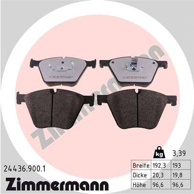 Otto Zimmermann 24436.900.1 Brake Pad Set, disc brake 244369001