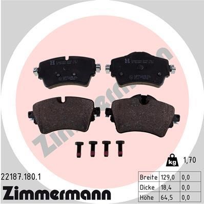 Otto Zimmermann 22187.180.1 Brake Pad Set, disc brake 221871801